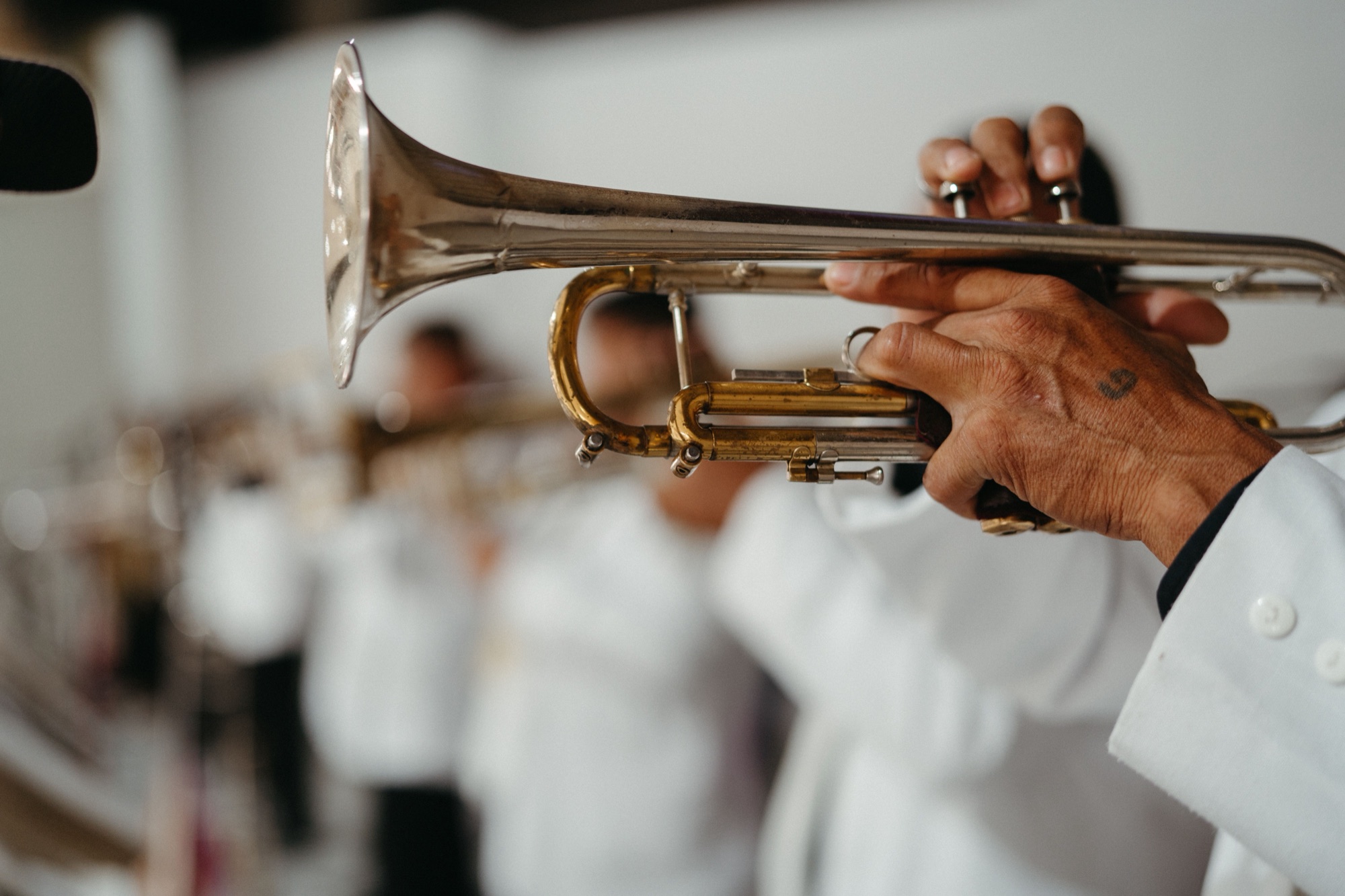 Trumpet player close-up