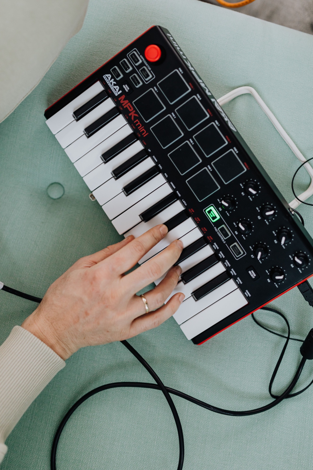 Hand on a MIDI controller